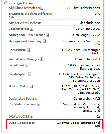 Goldman Sachs Swap-Partner