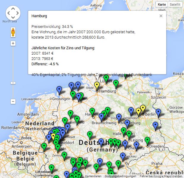 Bild: Immobilienpreisentwicklung Deutschland 2007?2013