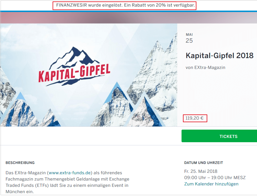 20% Rabatt bei Eventbrite Kapitalkipfel