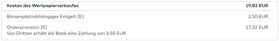 Verkaufskosten Comdirect 
